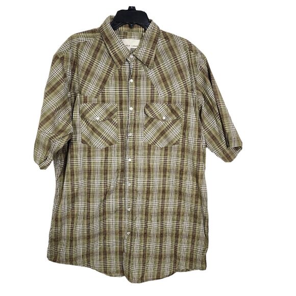 Eagle Crest Men's Shirt Size XLT Green Pearl Snap Up Plaid Western Short Sleeve - Picture 1 of 9